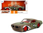1972 Pontiac Firebird #9 Green Camouflage Flames with Graphics and Red Interior "Bigtime Muscle" Series 1/24 Diecast Model Car by Jada  free shipping USA
