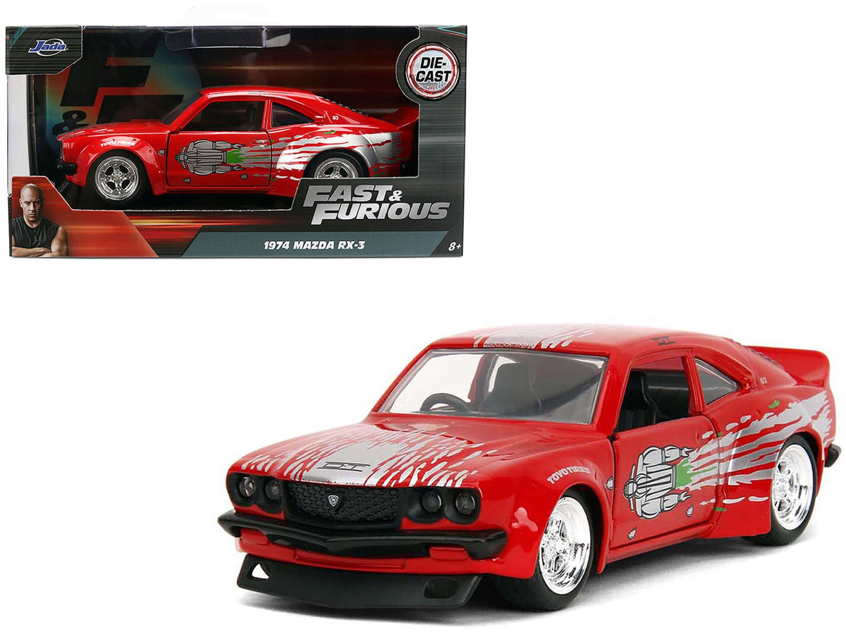 1974 Mazda RX-3 Red with Graphics "Fast & Furious" Series 1/32 Diecast Model Car by Jada  free shipping USA