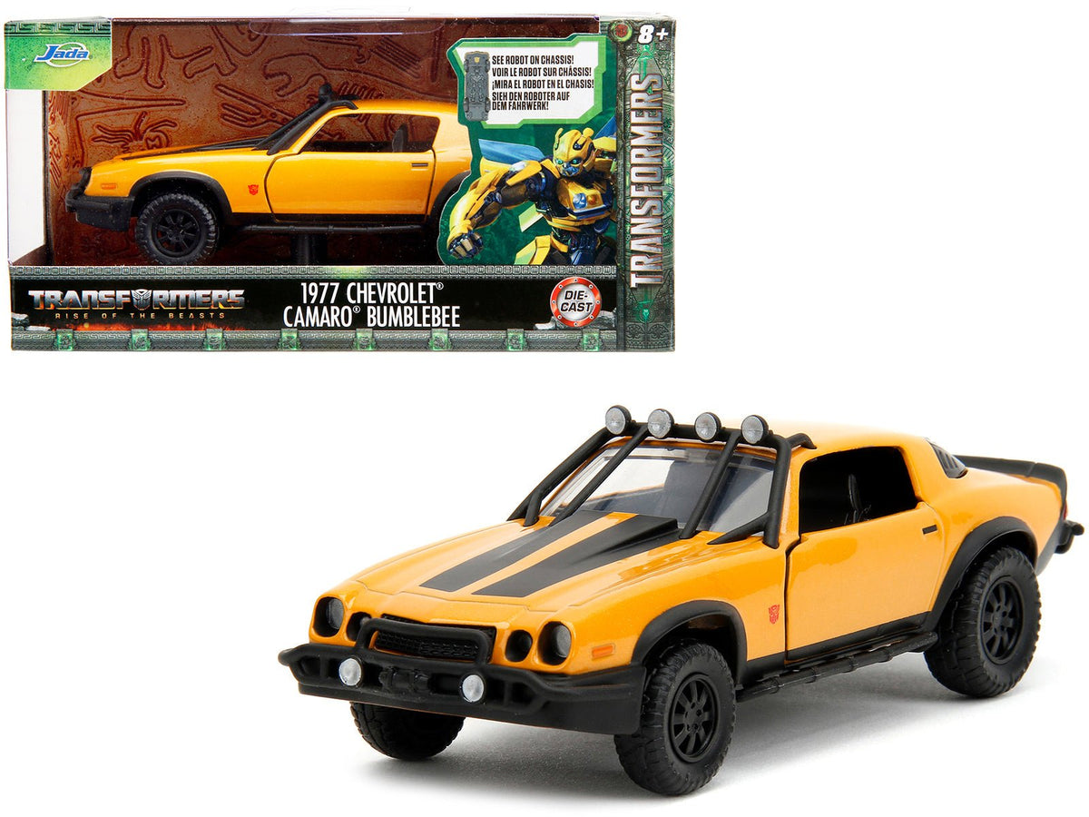 1977 Chevrolet Camaro Off-Road Version Yellow Metallic with Black Stripes "Transformers: Rise of the Beasts" (2023) Movie "Hollywood Rides" Series 1/32 Diecast Model Car by Jada  free shipping USA