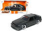 1989 Ford Mustang GT 5.0 Matt Black Metallic with Matt Black Hood "Bigtime Muscle" Series 1/24 Series Diecast Model Car by Jada  free shipping USA