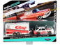 1993 Ford SVT Mustang Cobra #17 with Enclosed Car Trailer "Eibach" White with Red Stripes "Tow & Go" Series 1/64 Diecast Model Cars by Maisto  free shipping USA