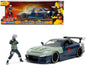 1993 Mazda RX-7 Dark Blue with Green Hood and Kakashi Hatake Diecast Figure "Naruto Shippuden" (2009-2017) TV Series "Anime Hollywood Rides" Series 1/24 Diecast Model Car by Jada  free shipping USA