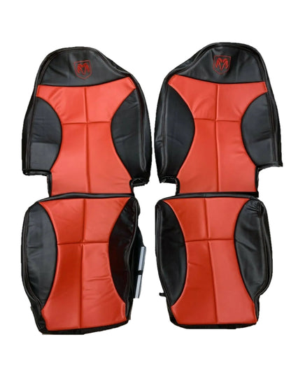 1998-2002 Dodge Ram 1500 2500 3500 in CUSTOM Agate Dark Gray & Red (Red Stitching): Choose From Variation