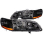 Anzo 1998-2002 Honda Accord Crystal Headlights Black