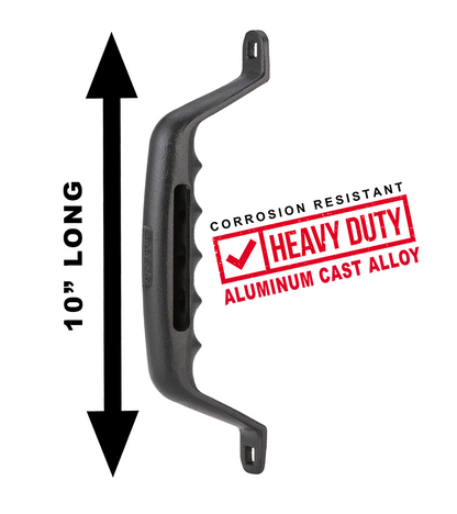CARR  - 200031 - 10 In. Grab Handle; Bolt On; Cast Aluminum; XP3 Black Powder Coat; Single