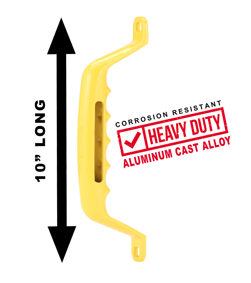 CARR  - 200037 - 10 In. Grab Handle; Bolt On; Cast Aluminum; XP7 Safety Yellow; Single