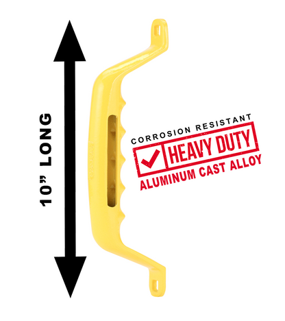 CARR  - 200037 - 10 In. Grab Handle; Bolt On; Cast Aluminum; XP7 Safety Yellow; Single