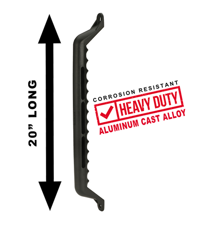 CARR  - 200041 - 20 In. Grab Handle; Bolt On; Cast Aluminum; XP3 Black Powder Coat; Single