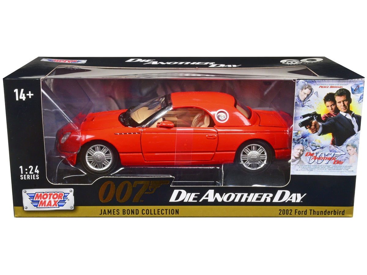 2002 Ford Thunderbird Orange James Bond 007 "Die Another Day" (2002) Movie "James Bond Collection" Series 1/24 Diecast Model Car by Motormax  free shipping USA