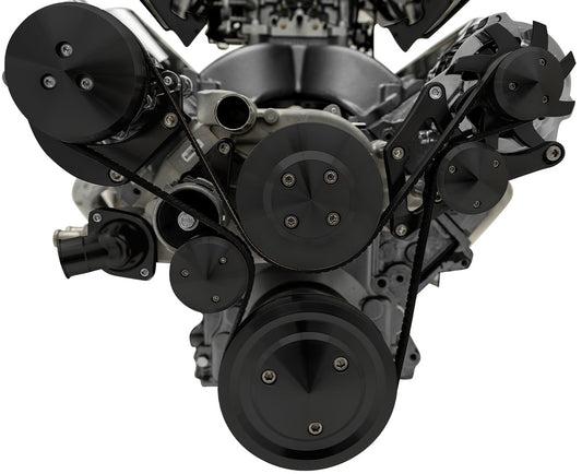 Chevy LS Pro Track Serpentine System - AC & ALT - Black