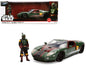 2005 Ford GT Green (Weathered) with Graphics and Boba Fett Figure "Star Wars" Franchise "Hollywood Rides" Series 1/24 Diecast Model Car by Jada  free shipping USA