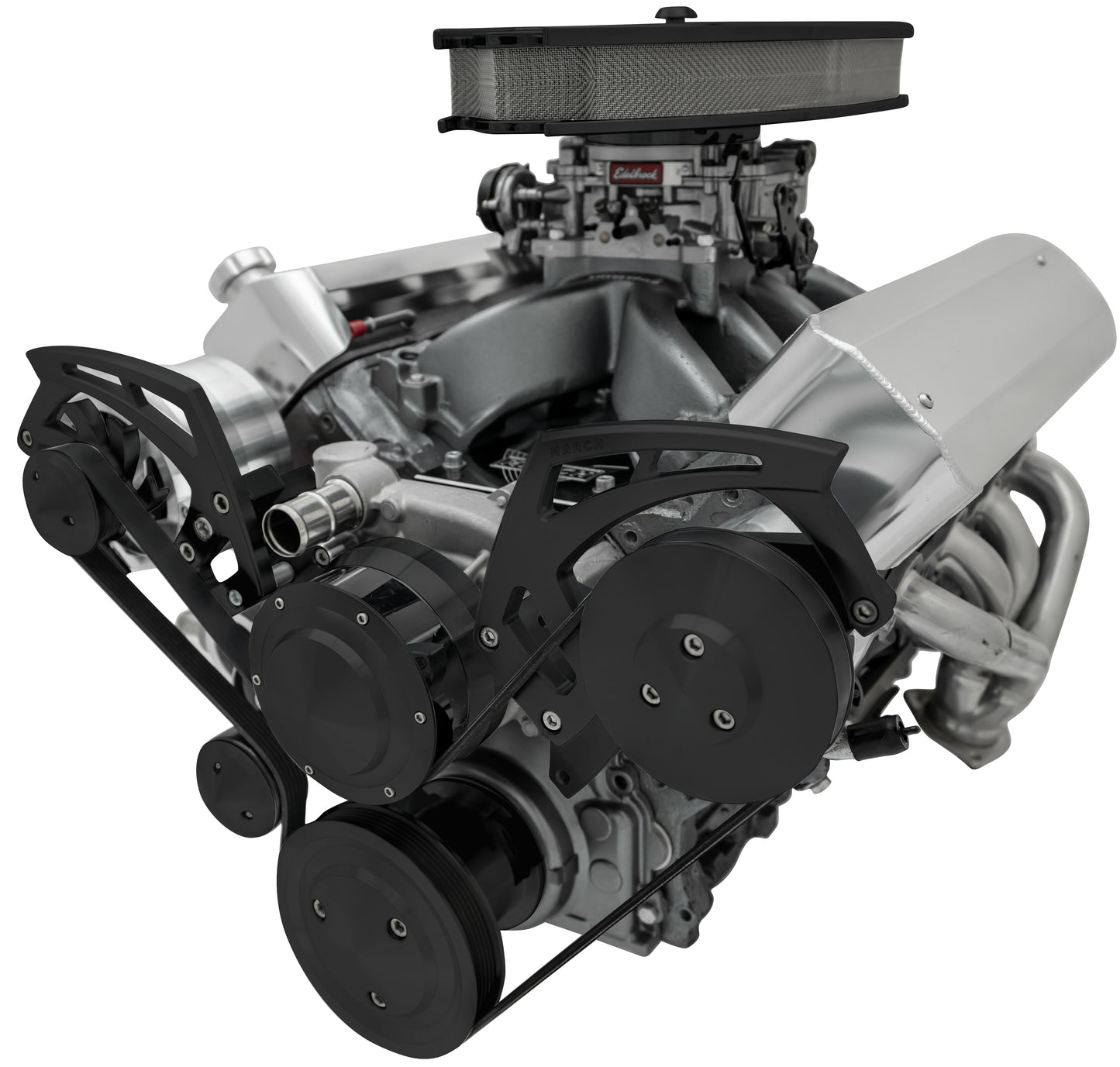 Chevy LS Style Track - PS & ALT - Black