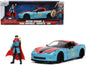 2006 Chevrolet Corvette Z06 Red and Blue with Doctor Strange Diecast Figurine "Avengers" "Marvel" Series "Hollywood Rides" 1/24 Diecast Model Car by Jada  free shipping USA