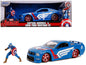 2006 Ford Mustang GT with Captain America Diecast Figurine "Avengers" "Marvel" Series 1/24 Diecast Model Car by Jada  free shipping USA