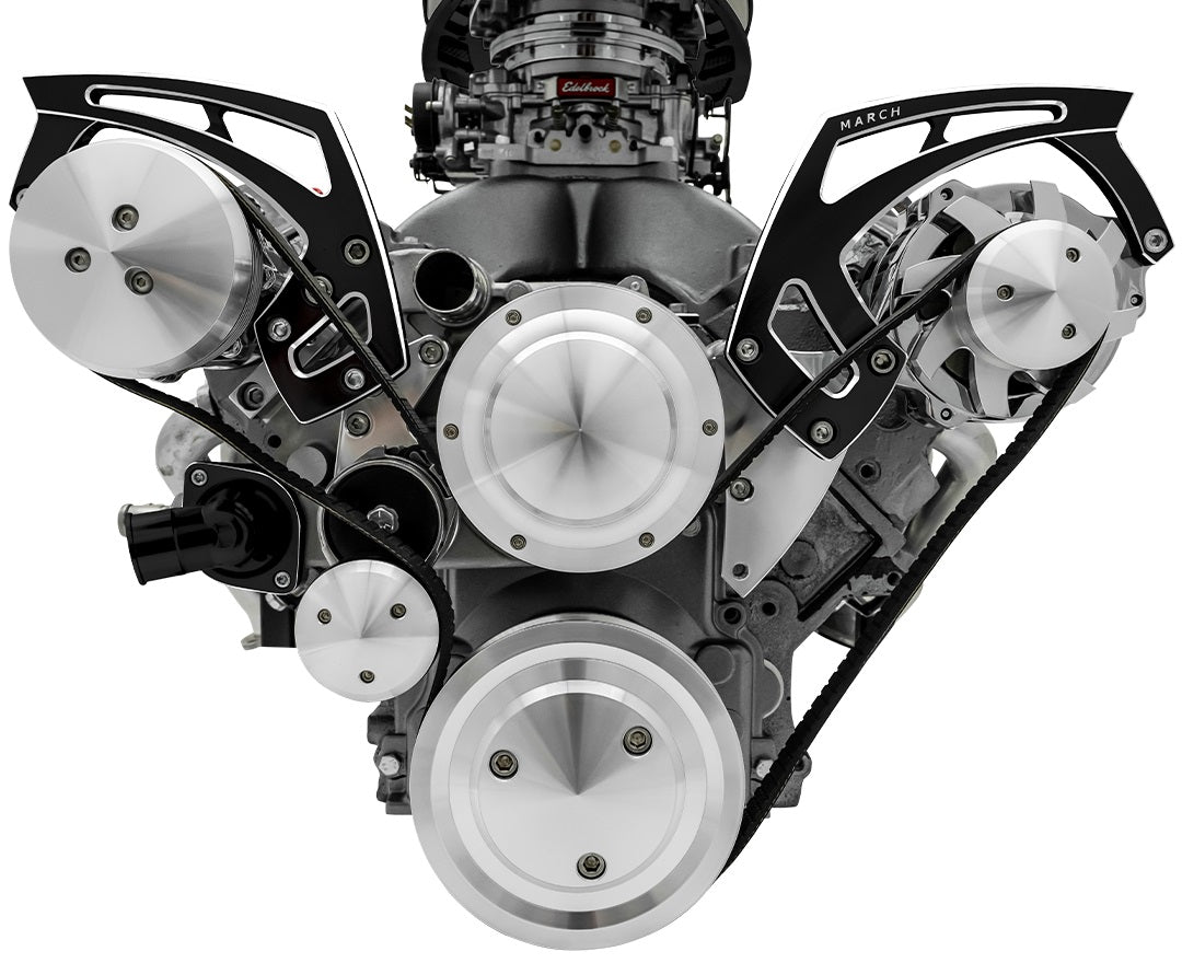 Chevy LS Black Onyx Style Track Serpentine Kit (AC/PS/ALT)