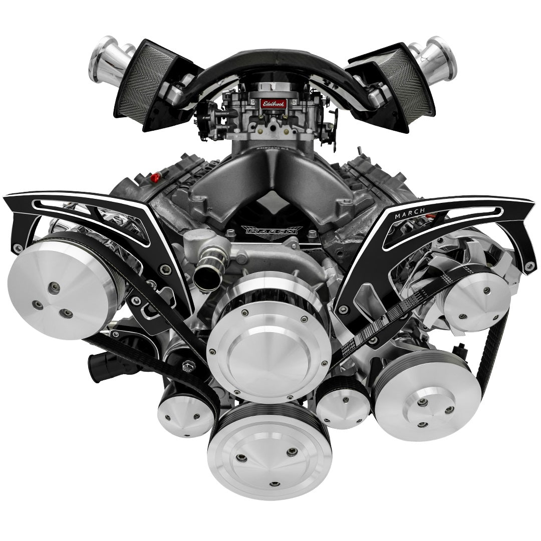 Chevy LS Black Onyx Style Track Serpentine Kit (AC/PS/ALT)