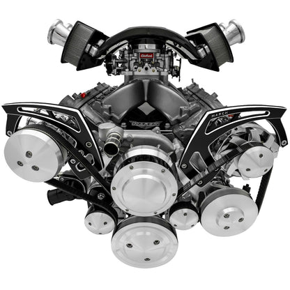 Chevy LS Black Onyx Style Track Serpentine Kit (AC/PS/ALT)