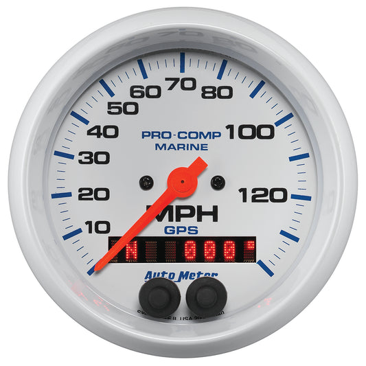 3-3/8 In. GPS SPEEDOMETER 0-140 MPH MARINE WHITE