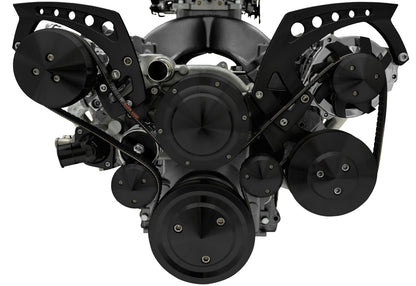 Chevy LS Revolver Serpentine System - AC & PS - Black