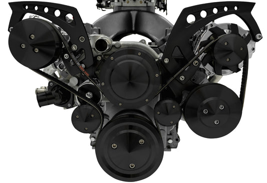 Chevy LS Revolver Serpentine System - AC & PS - Black