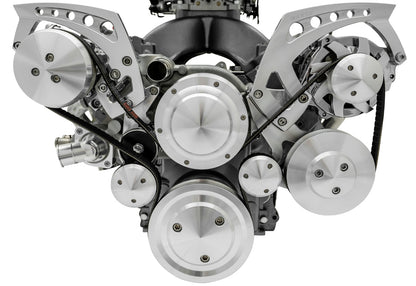Chevy LS Revolver Serpentine System - AC & PS - Chrome