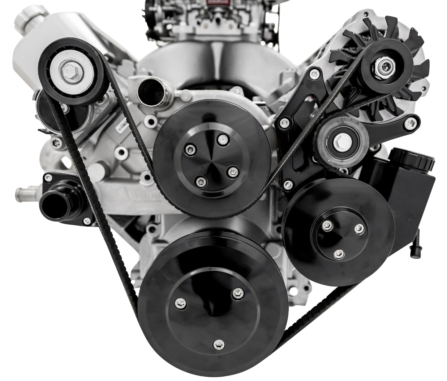 Chevy LS Pro Track Serpentine System - PS & ALT - Black