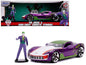 2009 Chevrolet Corvette Stingray with Joker Diecast Figurine "DC Comics" Series 1/24 Diecast Model Car by Jada  free shipping USA