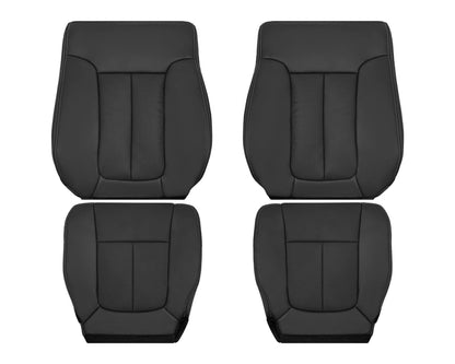 2009 - 2014 Ford F-150 Lariat Replacement Perforated Genuine Leather / Synthetic Leather Seat Cover In Black