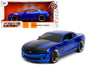2010 Chevrolet Camaro Candy Blue with Black Hood "Bigtime Muscle" Series 1/24 Diecast Model Car by Jada  free shipping USA