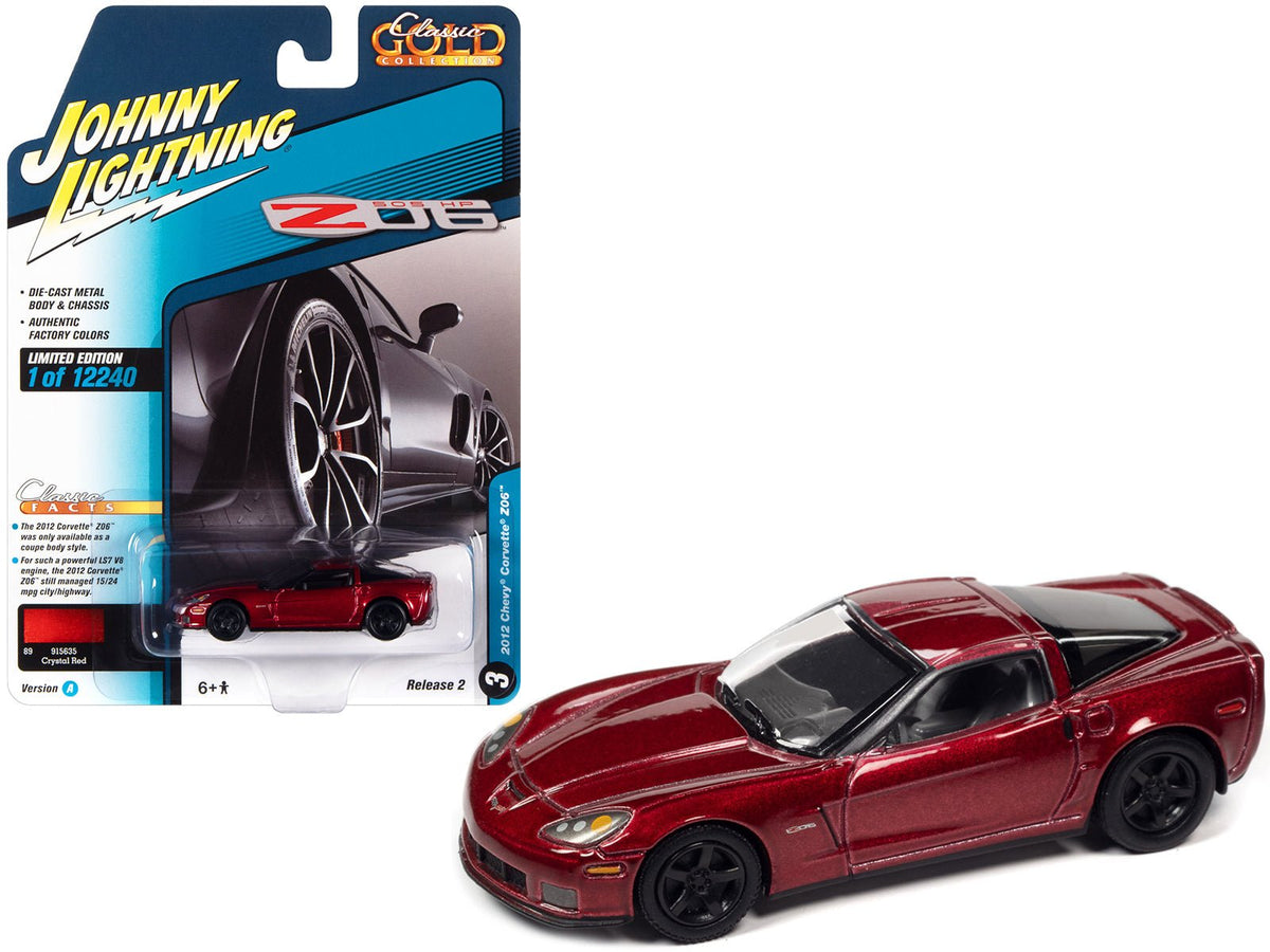 2012 Chevrolet Corvette Z06 Crystal Red Metallic "Classic Gold Collection" Series Limited Edition to 12240 pieces Worldwide 1/64 Diecast Model Car by Johnny Lightning  free shipping USA