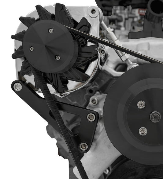 Small Block Chevy Deluxe Alternator Bracket - LWP - Black