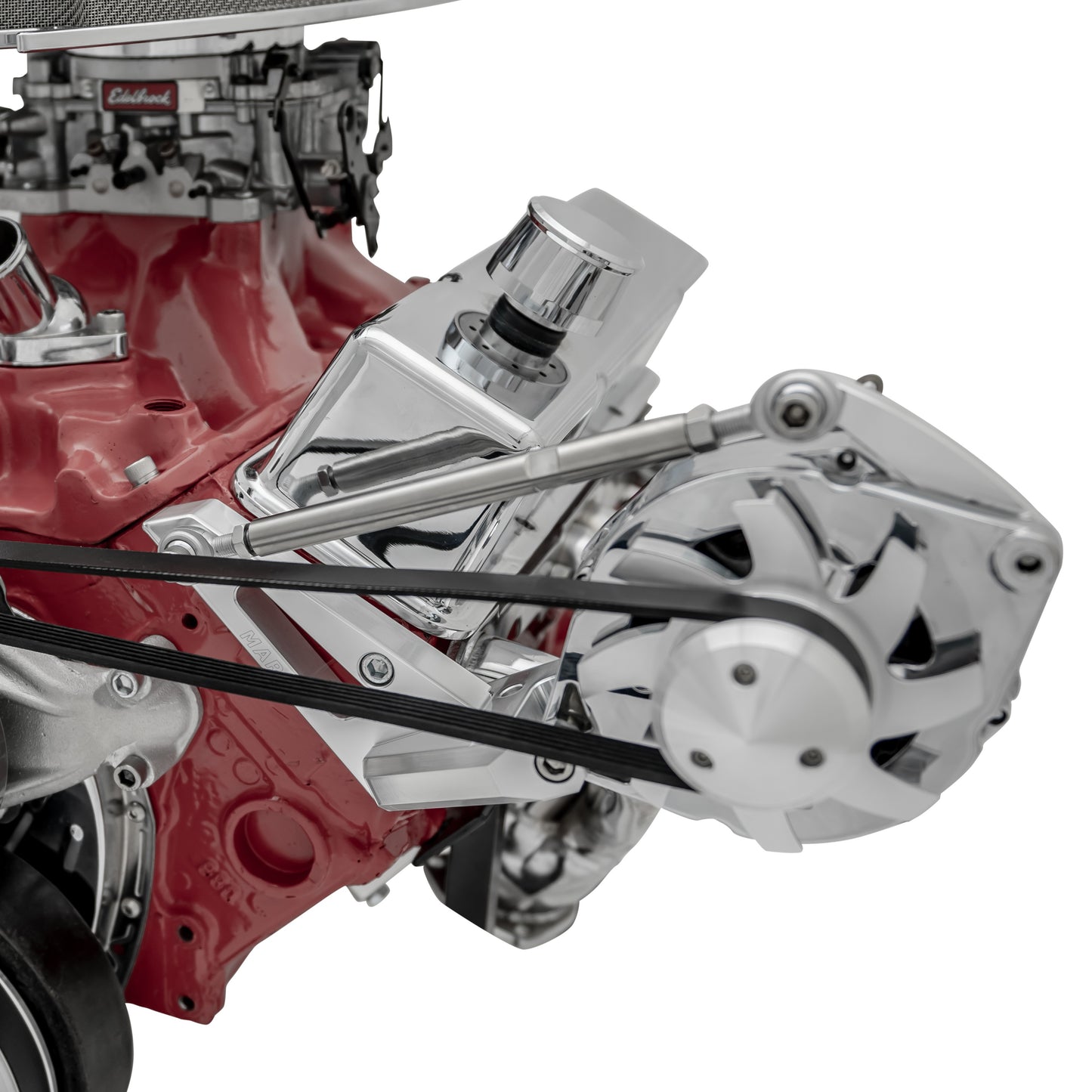Small Block Chevy Outward Deluxe Alternator Bracket - SWP - Driver