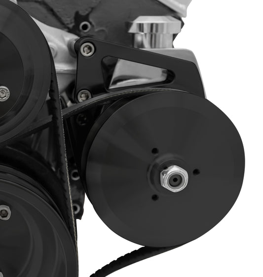 Small Block Chevy Deluxe Power Steering Bracket - LWP  Saginaw - Black