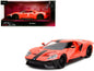 2017 Ford GT Light Red Metallic with Black Stripe "Pink Slips" Series 1/24 Diecast Model Car by Jada  free shipping USA