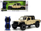 2020 Jeep Gladiator Rubicon Pickup Truck Cream with Roof Rack with Extra Wheels "Just Trucks" Series 1/24 Diecast Model Car by Jada  free shipping USA