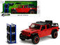 2020 Jeep Gladiator Rubicon Pickup Truck Red with Black Top and Extra Wheels "Just Trucks" Series 1/24 Diecast Model Car by Jada  free shipping USA