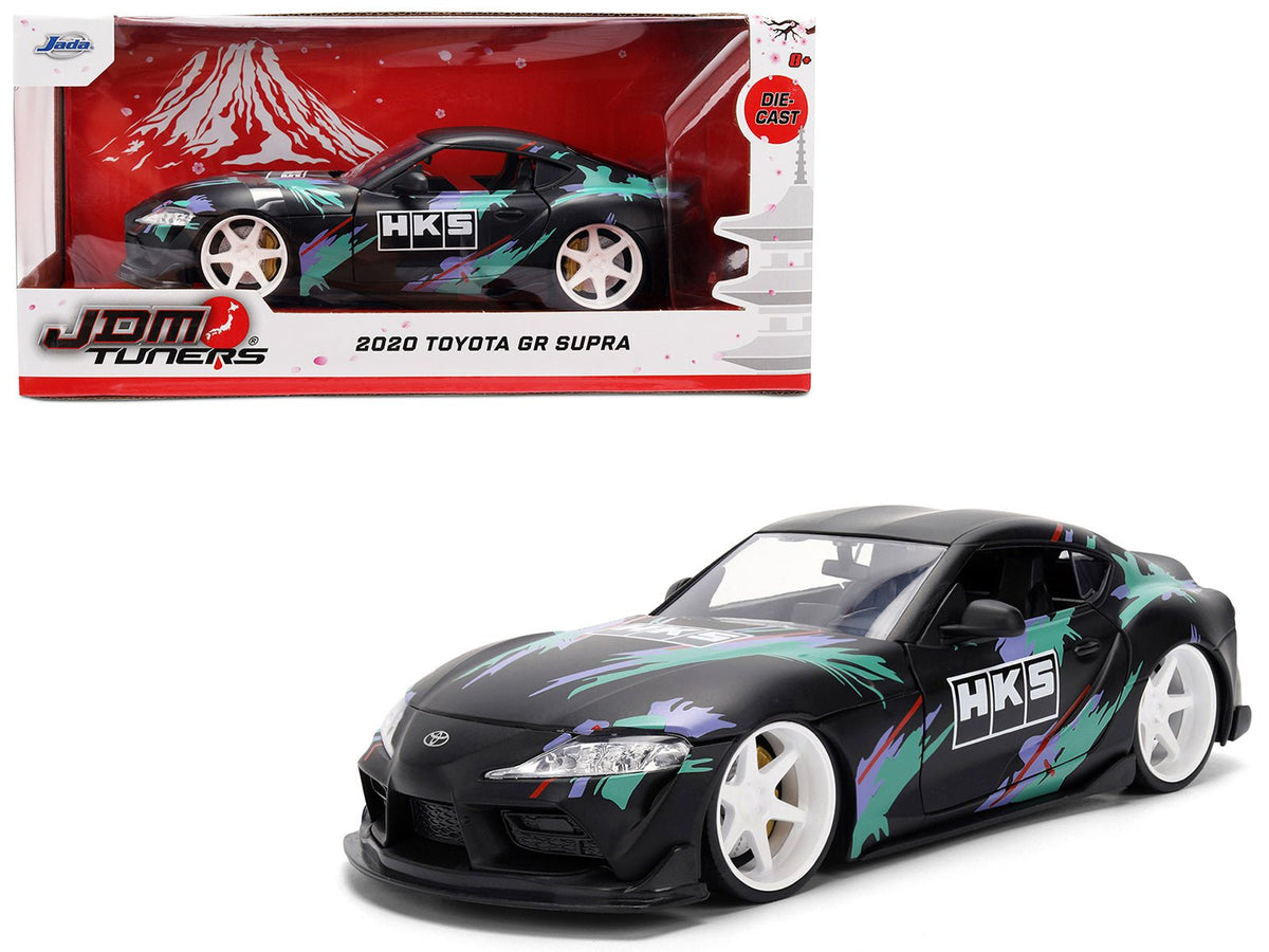 2020 Toyota GR Supra "HKS" Matt Black with Graphics "JDM Tuners" Series 1/24 Diecast Model Car by Jada  free shipping USA