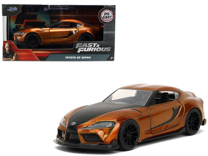2020 Toyota Supra Orange Metallic with Black Stripes "F9" (2021) Movie "Fast & Furious" Series 1/32 Diecast Model Car by Jada  free shipping USA