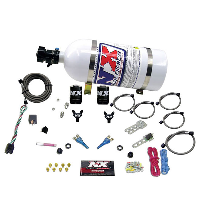 Nitrous Express - GM EFI DUAL NOZZLE (100-300HP) WITH 10LB BOTTLE  - 20215-10