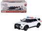 2022 Ford Police Interceptor Utility Plain White "Builder's Kit" with Flashing Light Bar and Front and Rear Lights and Sounds 1/24 Diecast Model Car by Motormax  free shipping USA