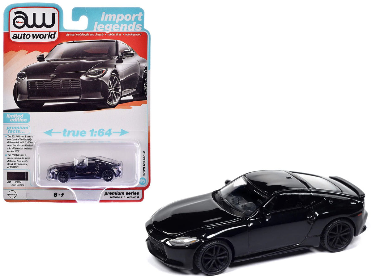 2023 Nissan Z Black Diamond "Import Legends" Series 1/64 Diecast Model Car by Auto World  free shipping USA