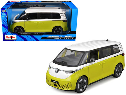 2023 Volkswagen ID. Buzz Van Yellow and White "Special Edition" Series 1/24 Diecast Model Car by Maisto  free shipping USA