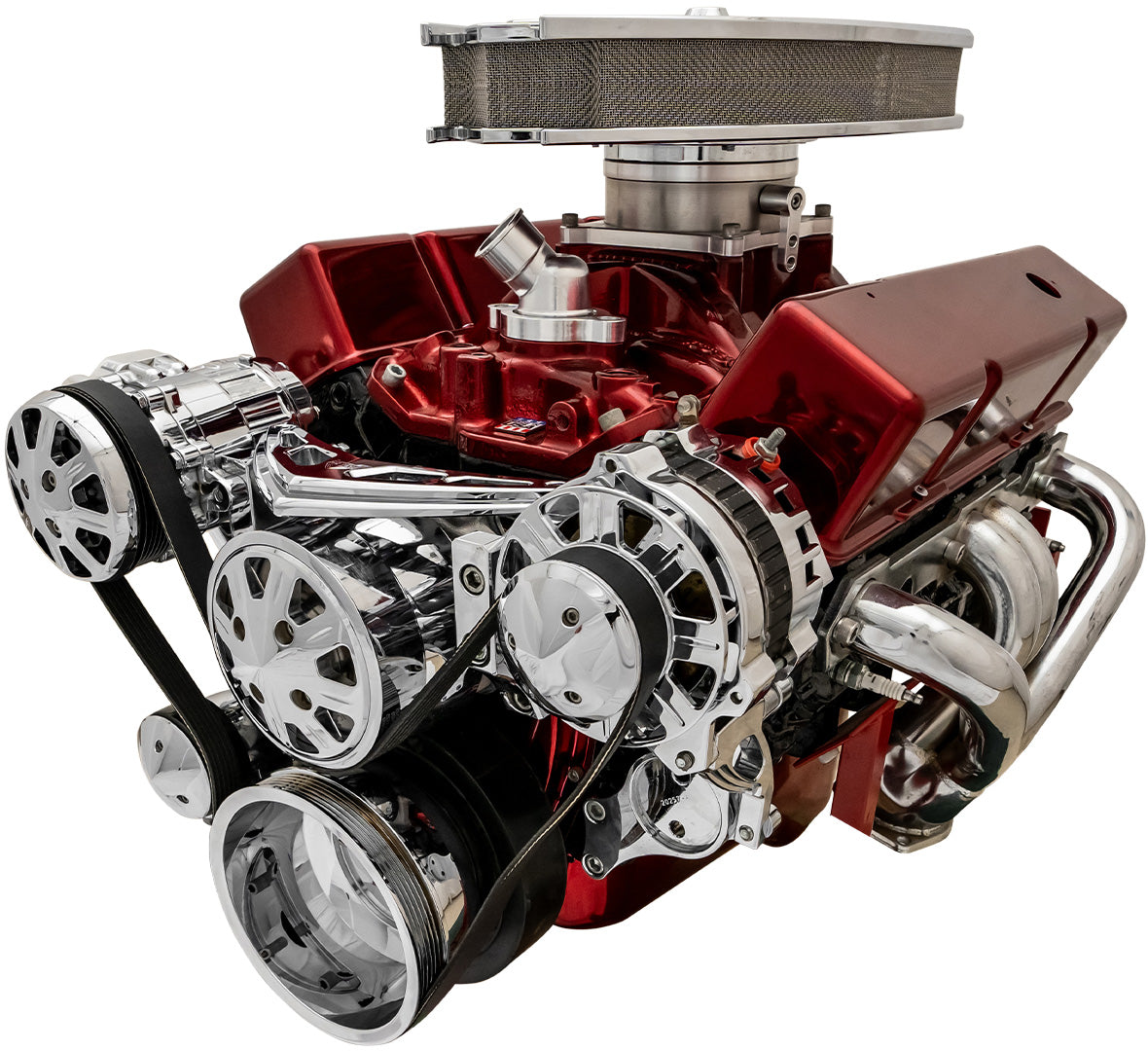 Small Block Chevy Ultra Serpentine System - All Inclusive - AC & ALT - Chrome