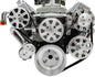 Small Block Chevy Clear Powder Coat Ultra Track Serpentine Kit (AC/PS/ALT)