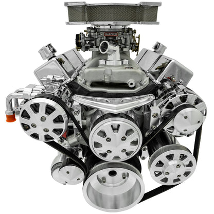 Small Block Chevy Clear Powder Coat Ultra Track Serpentine Kit (AC/PS/ALT)