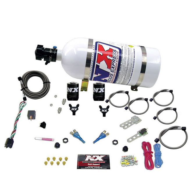 Nitrous Express - DODGE EFI FULL RACE (100-150-200-300HP) DUAL NOZZLE WITH 10LB BOTTLE  - 20315-10