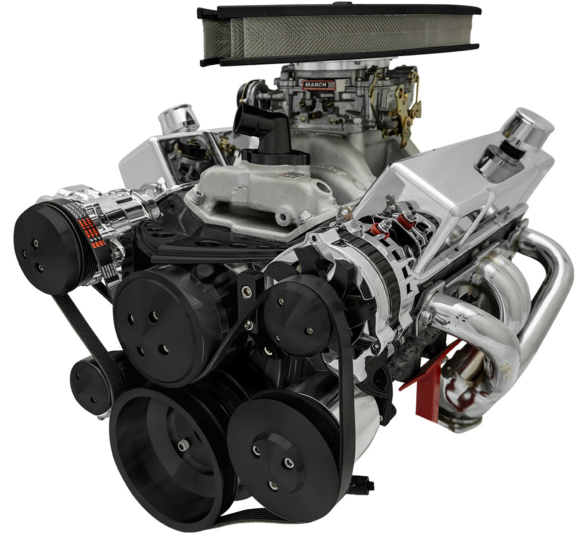 Big Block Chevy Ultra Serpentine System - All Inclusive - AC & PS - Black
