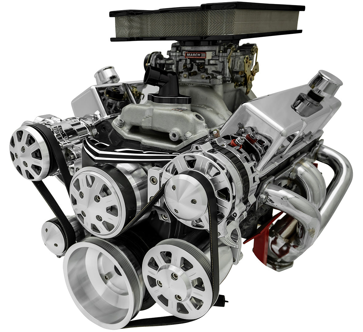Big Block Chevy Ultra Serpentine System - All Inclusive - AC & PS - Black Onyx