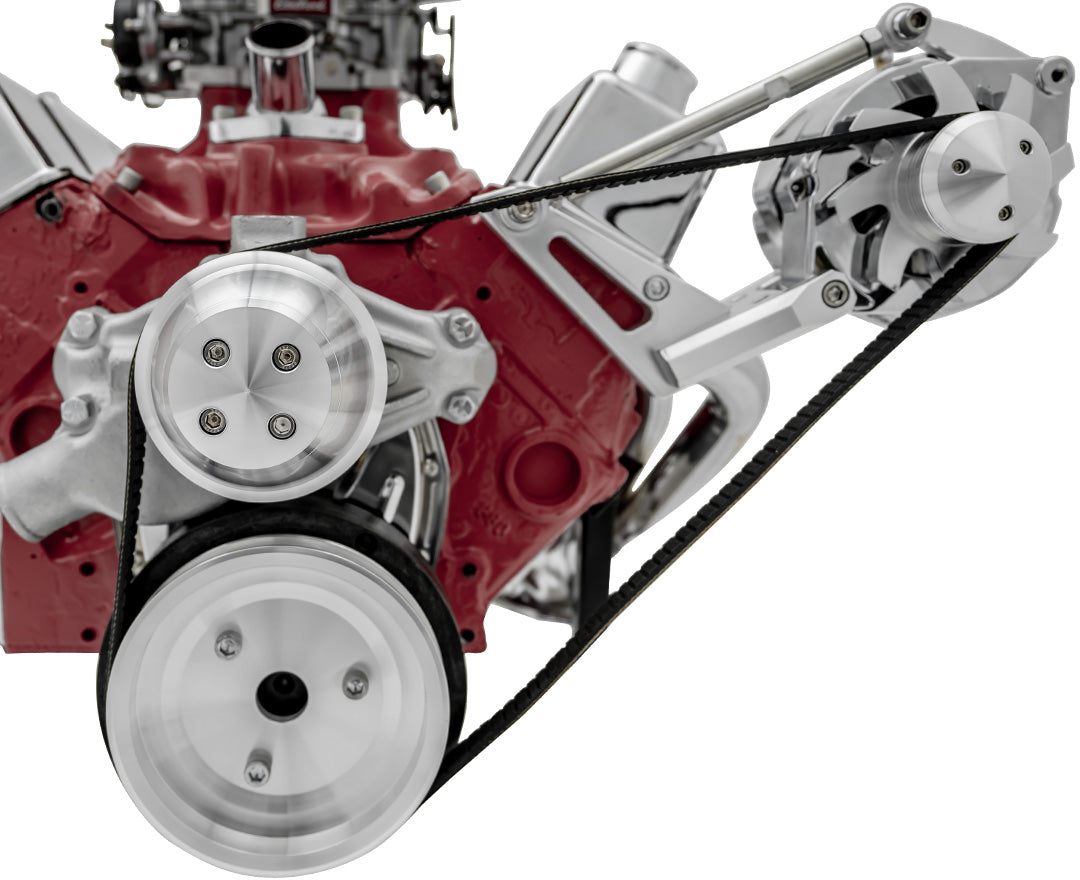 Small Block Chevy High Flow Serpentine Conversion Deluxe - Outward - ALT Only