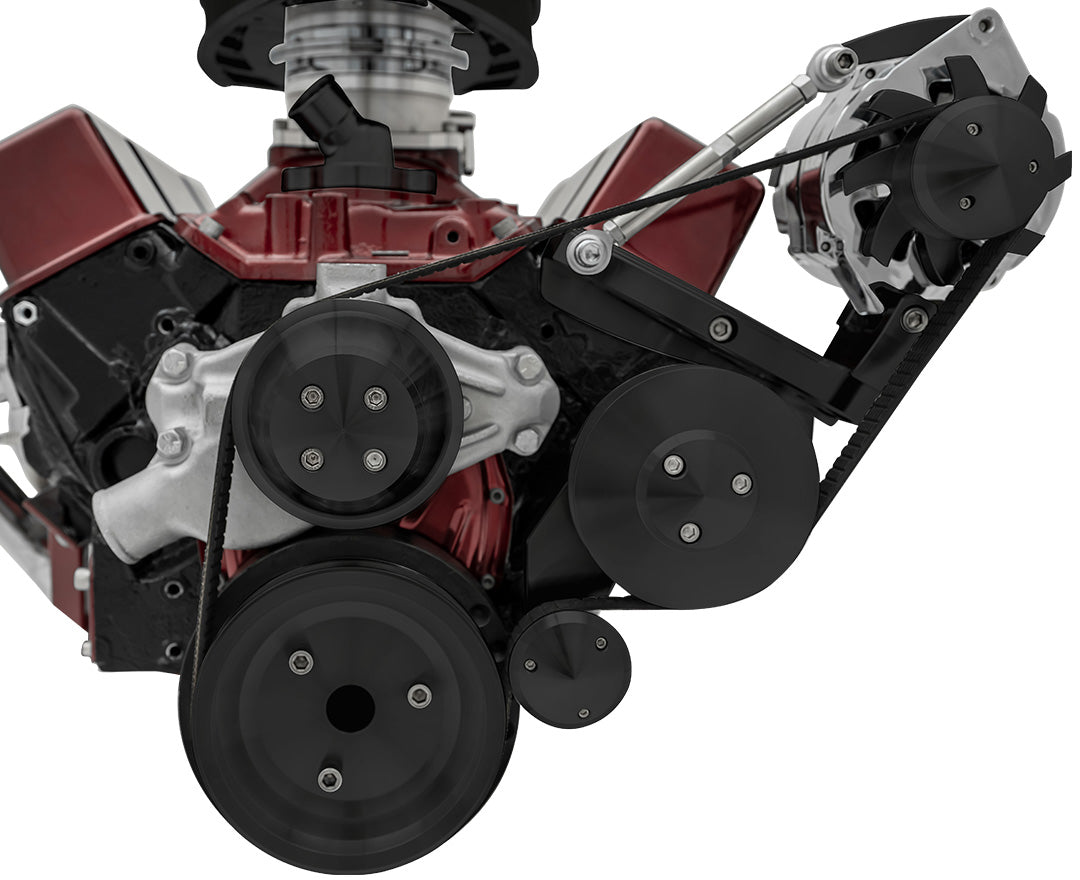 Small Block Chevy High Flow Serpentine Conversion Ultra - Outward - GMT2 - Black